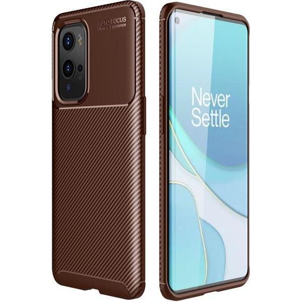 MU Style Carbon Fiber TPU Softcase Series (OnePlus 9 Pro), Smartphone Hülle, Braun