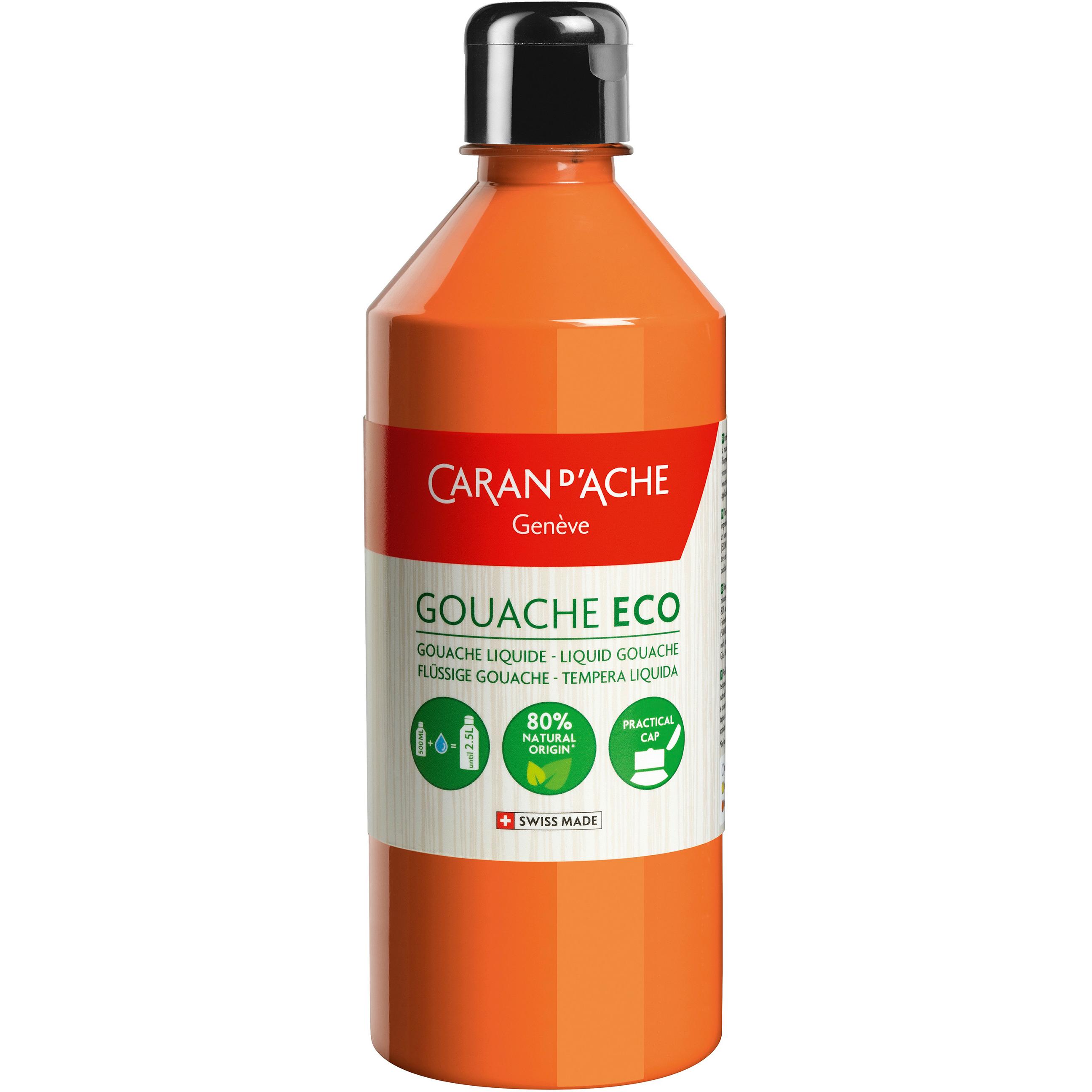 Caran d'Ache, Künstlerfarbe + Bastelfarbe, Deckfarbe Gouache Eco (Orange, 500 ml)