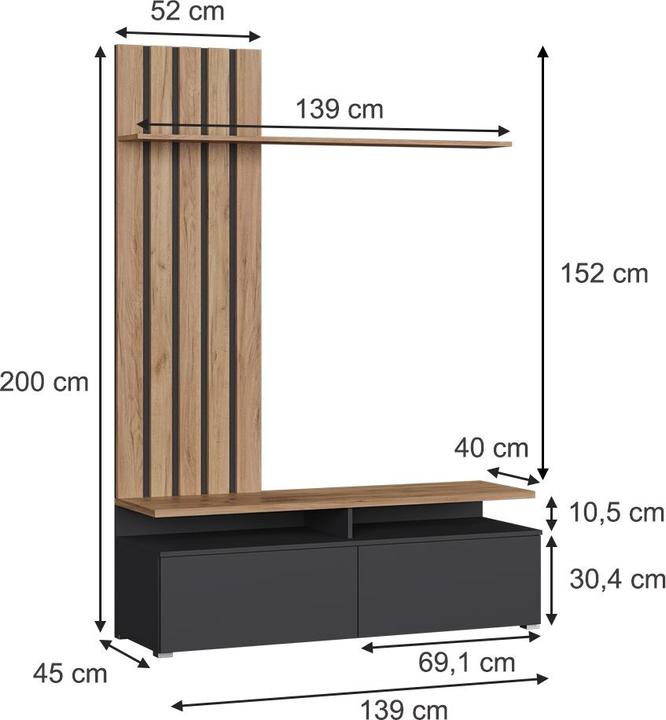 Image du produit Vicco Harro (200 x 45 x 139 cm)