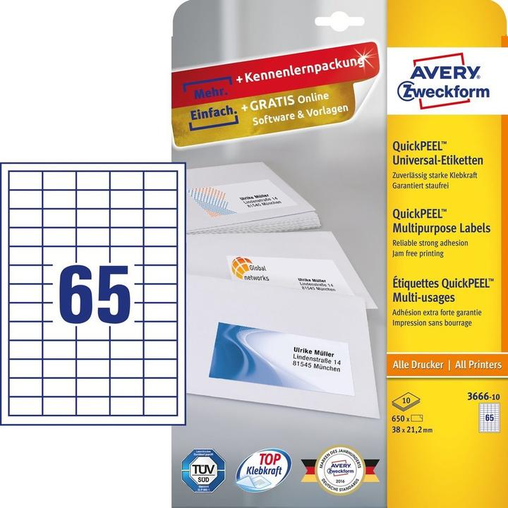 Actual product image Avery QUICKPEEL - Universal labels