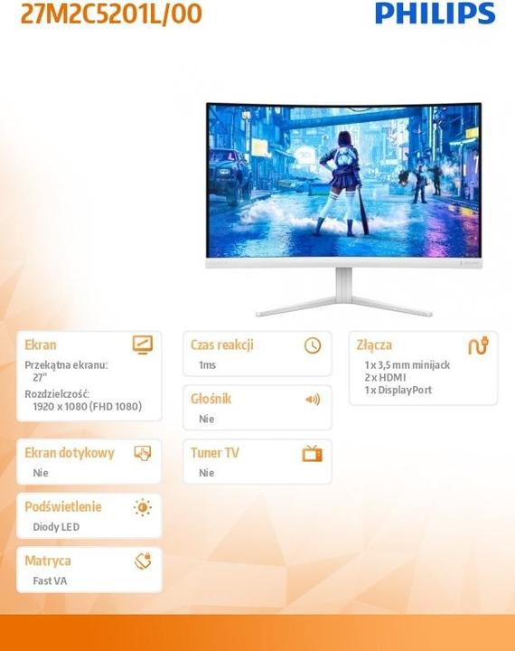 Produktbild Philips Evnia 5000 Series 27M2C5201L (1920 x 1080 Pixel, 27")