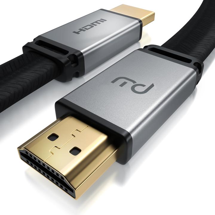 Produktbild Primewire HDMI Kabel 2.1 Flach, Typ A, 8K Flachbandkabel mit Gewebemantel 7680 x 4320 @ 120 Hz mit DSC (5 m, HDMI, 2.1)