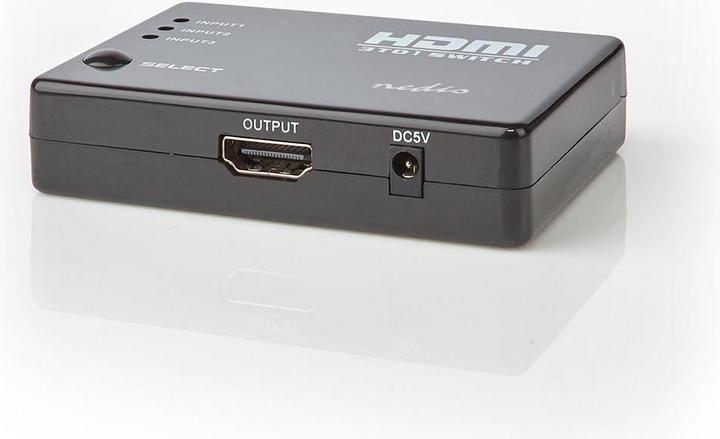 Actual product image Nedis HDMI ™ Switch - 3-Port - 4X HDMI™ Output - 1x HDMI™ Output - 1080p - 3.4 Gbps - ABS - Black