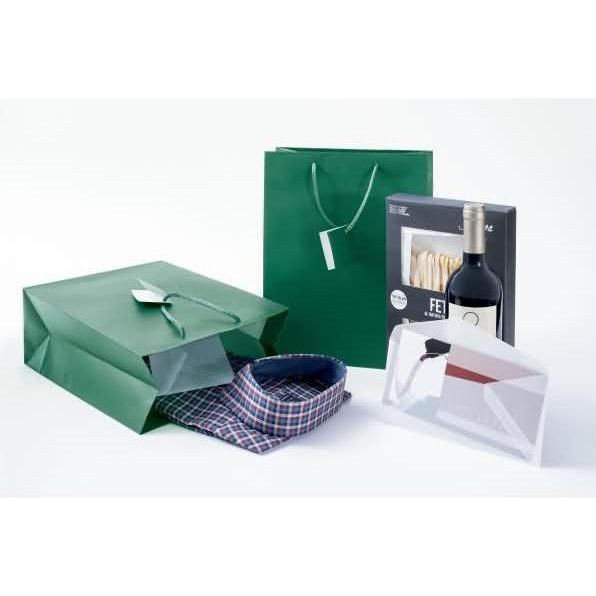 Thumbnail - Sigel, Geschenkverpackung, Geschenktüte, mit Mattlack, Grösse: L, opalgrün aus Papier, 157 g/qm, mit Geschenkanhänger & ...