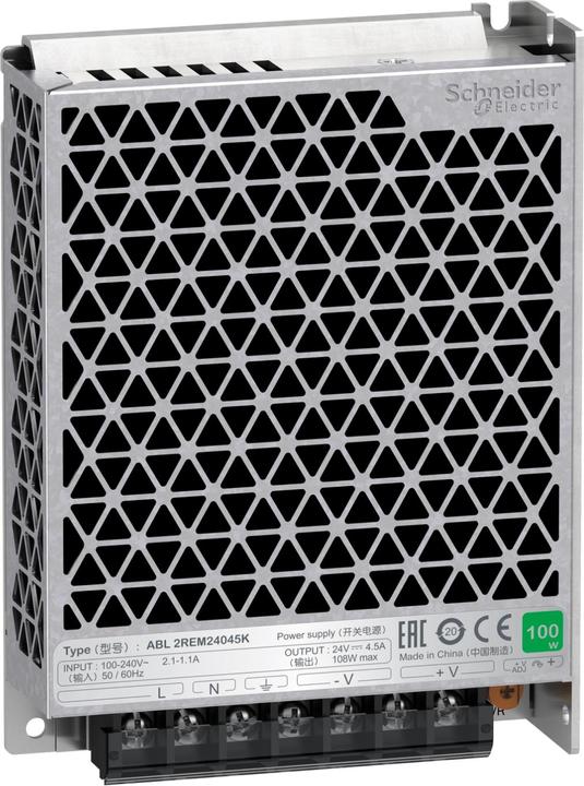 Actual product image Schneider Power supply, Easy Modicon ABL2, clocked, 1-phase, 100-240V AC, 24V DC, 4.5A, 108W ABL2REM2