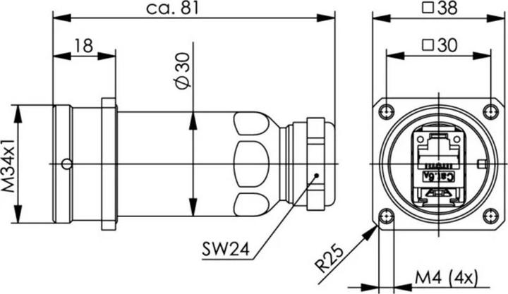 Image du produit Telegärtner Embase AMJ-S, IP68 RJ45 F