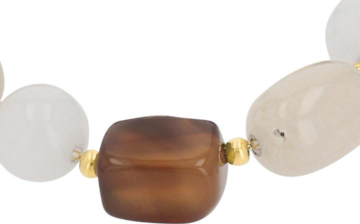 Immagine prodotto S.Oliver Armschmuck für Damen, Edelstahl, Schmuckstein synth., Jade, Achat (21 cm, Acciaio inossidabile)