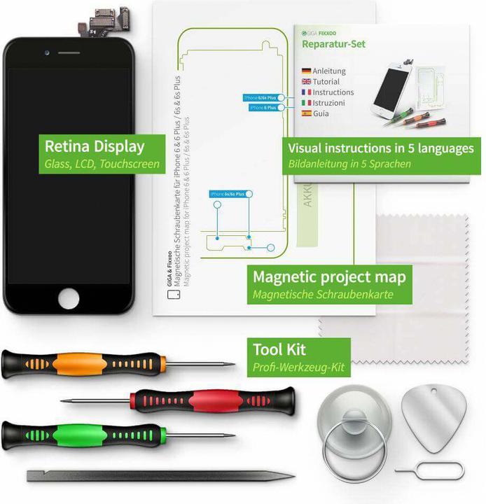 Actual product image Giga Fixxoo iPhone 6s Display Complete Set (Display, iPhone 6s)