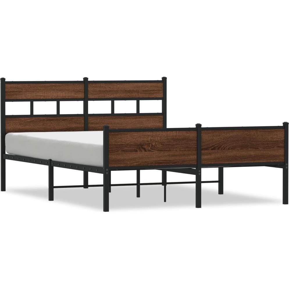 VidaXL, Bett, Bettgestell Bett Doppelbett ohne Matratze Braun Eichen-Optik 140x200cm (140 x 200 cm)
