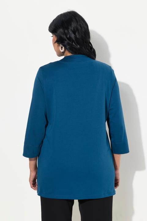 Produktbild Ulla Popken Shirt, A-Linie, Stehkragen, 3/4-Arm, Pima Cotton (46, 48)