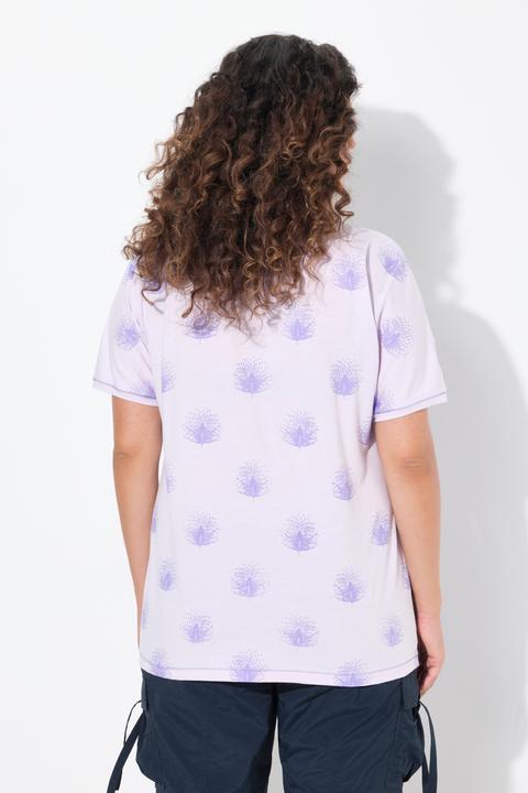 Immagine prodotto Ulla Popken T-shirt dal taglio oversize con pavoni, scollo a V e mezze maniche (46, 48)
