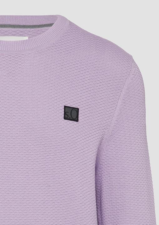 Produktbild S.Oliver Strickpullover Strukturierter Strickpullover mit Logo-Patch (XXL)