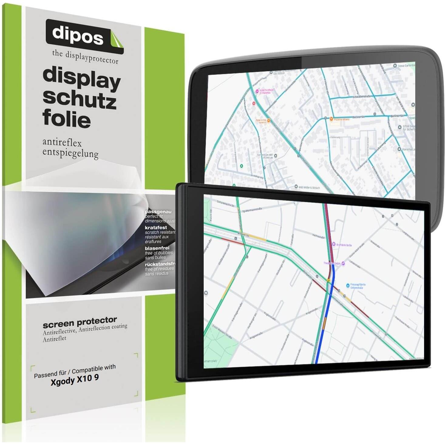 Dipos, Fahrzeug Navigation Zubehör, Schutzfolie Matt für Xgody X10 9