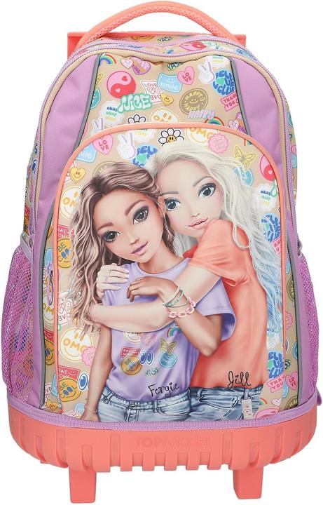 Top Model Topmodel - TOPModel School Backpack Trolley GIRL POWER - Beige, Lilac, Coral - 34x24x50 cm (413286) (28 l)