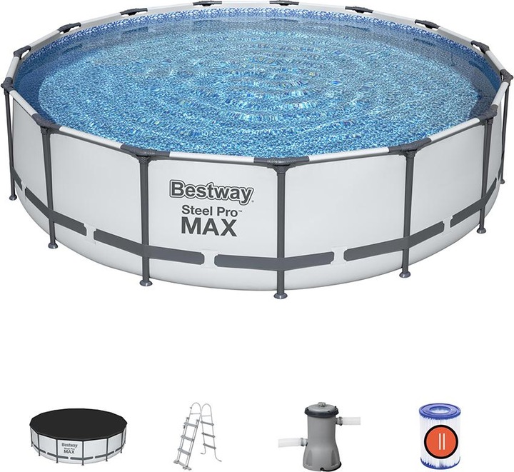 Produktbild Bestway Steel Pro MAX Frame Pool Komplet t-Set 457 x 107 cm (457 x 107 cm)