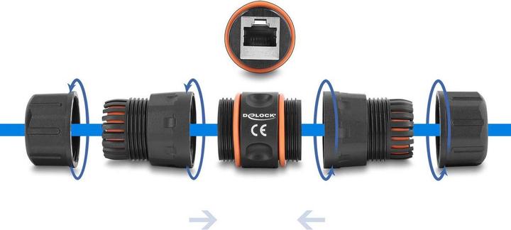 Produktbild Delock Kabelverbinder RJ45 Buchse zu RJ45 Buchse Cat.6A mit (Netzwerk Kupplung)