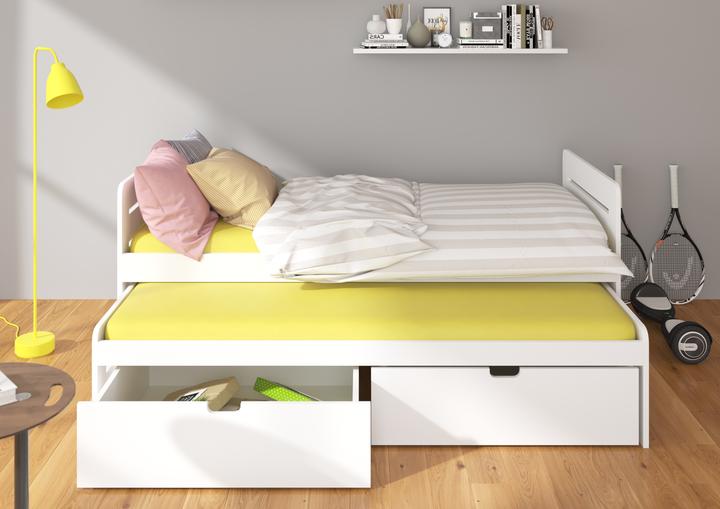 Image du produit ADRK Furniture Lit double avec matelas TOMI 200x90 (90 x 200 cm)