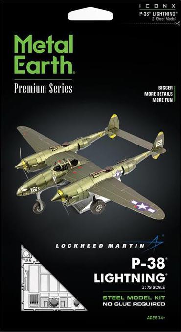 Actual product image Metal Earth ICONX - Lockheed P-38 Light