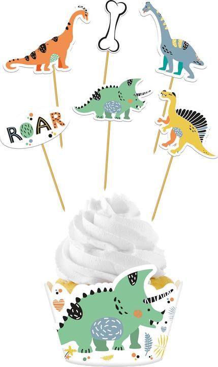 Folat Cupcake Deko Dino Roars (12 Stk.)