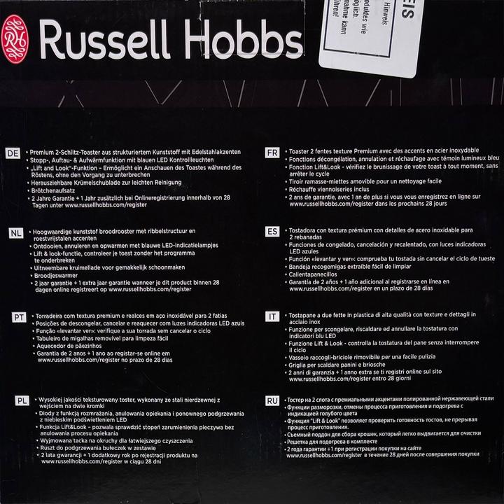 Nährwerte und Zutaten Russell Hobbs 28091-56 Structure Toaster schwarz