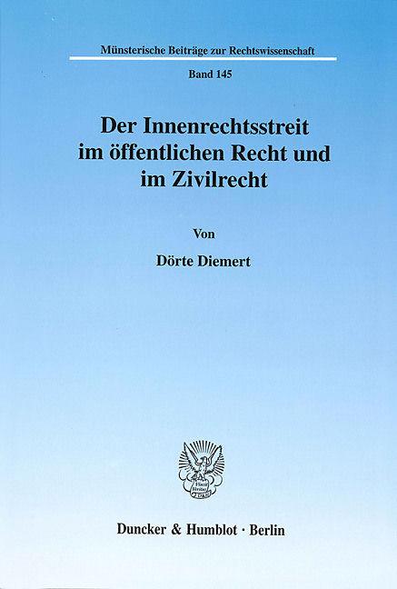 Produktbild Der Innenrechtsstreit im öffentlichen Dienst und im Zivilrecht (Deutsch, Dörte Diemert, 2002)