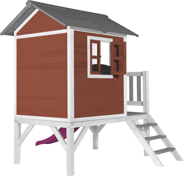 Produktbild Axi Lodge XL Spielhaus Skandinavisches Rot - Lila Rutsche