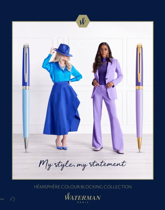 Produktbild Waterman Füllfederhalter Hemisphere Blocking M (Silber, Blau, 1 x)