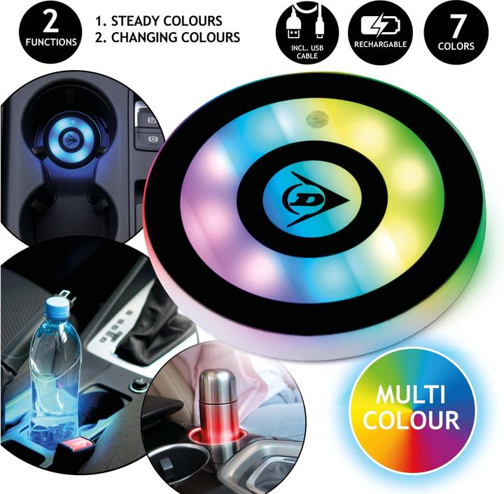 Image du produit Dunlop Porte-gobelets à LED pour voiture