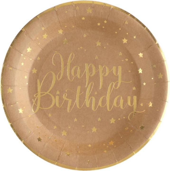 Santex Partyteller Happy Birthday kraft, 10 Stk. (10x)