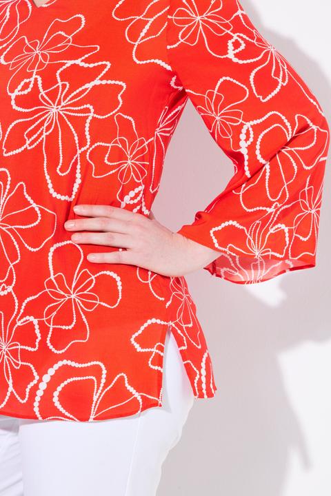 Image du produit Ulla Popken Blouse doublée, décolleté en V et manches longues (58)