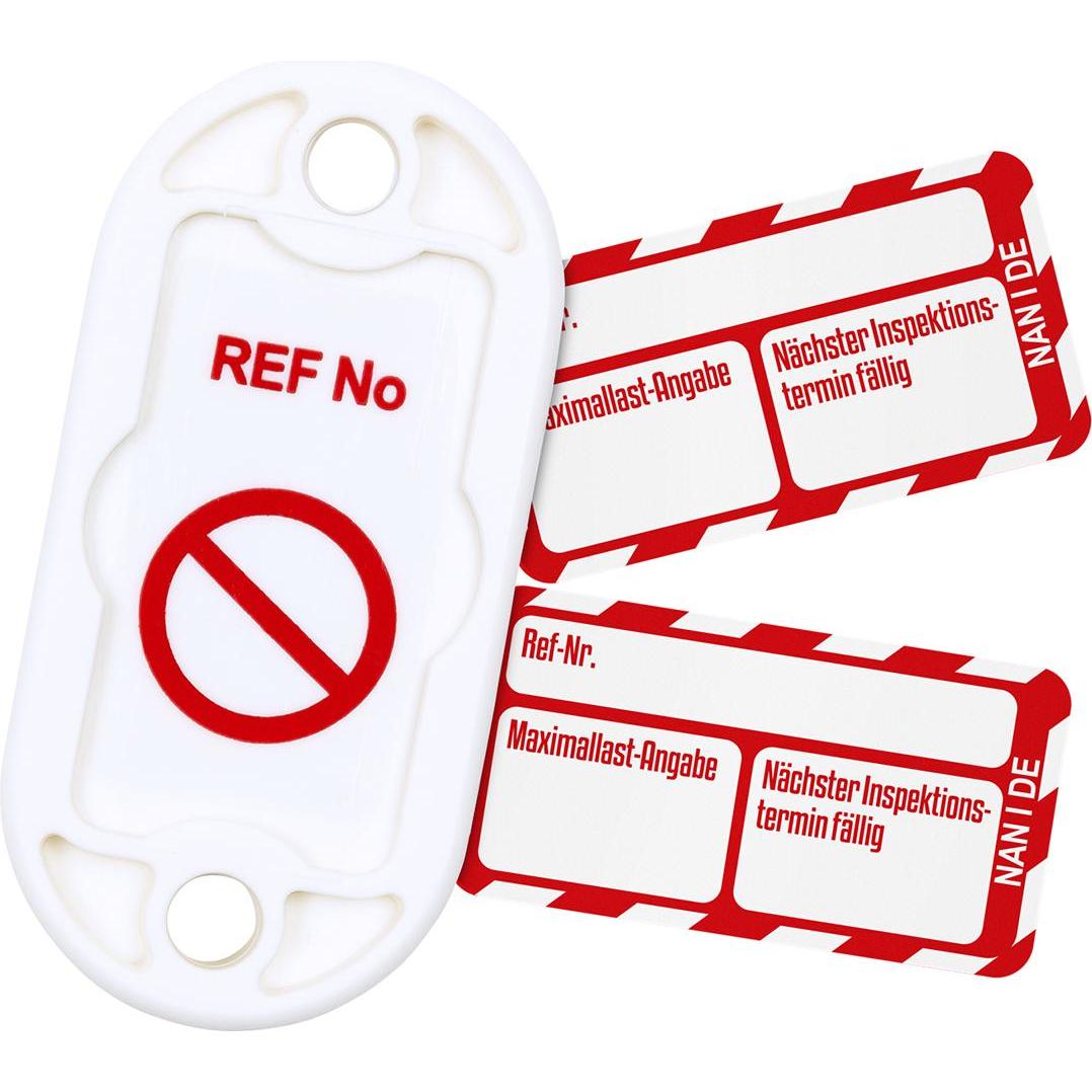 Brady, Segnaletica di sicurezza, NAN-DE-PK-NAN-I-RD, set Nanotag™, 20 supporti per Nanotag, 20 etichette con inserti Nanotag (bianco