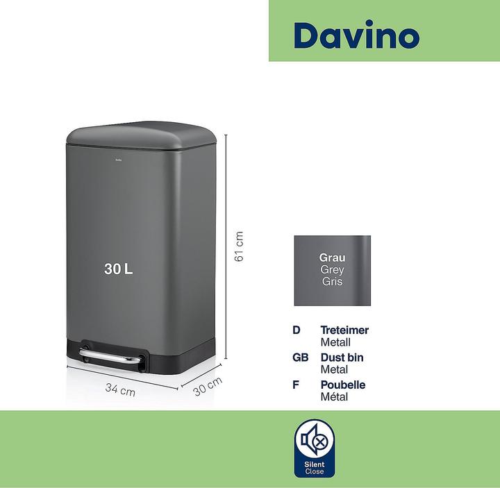 Productafbeelding Kela Davino pedaalemmer grijs (30 l)