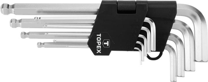 Topex Rinkinys inbussleutel L type 1,5-10 mm met kogel, 9 st. (35D957)