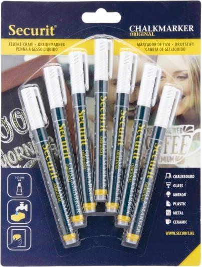 Securit Crayons de craie - tous blancs ( set de 7 ) (7x)