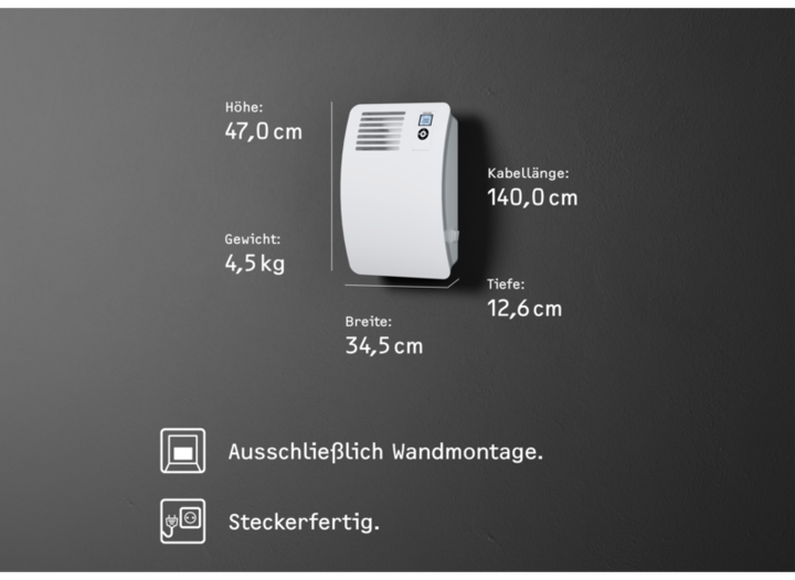 Produktbild Stiebel Eltron CON 5 Premium, 0,5 kW Wandkonvektor für ca. 6 m², VDE geprüft (500 W)
