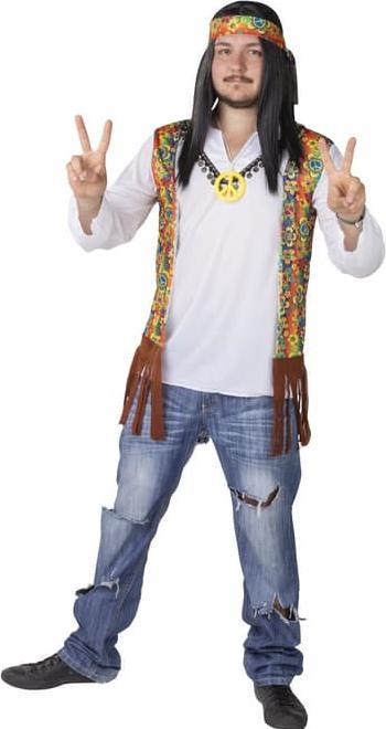 Actual product image MICA Festival Kostüm - Hippie - 3-teilig - für Erwachsene - verschiedene Grössen 52/54 (52, 54, L)