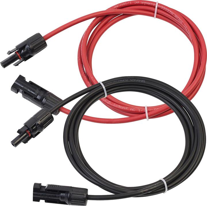 Image du produit Revolt Câble d'extension solaire, compatible MC4, 2x 6 mm² (10 AWG), 2 m, IP68 (Câble solaire)