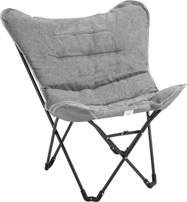 Actual product image Swisshandel24 Camping chair portable foldable, max. load 120 kg grey+ white 88 x 74 x 84 cm