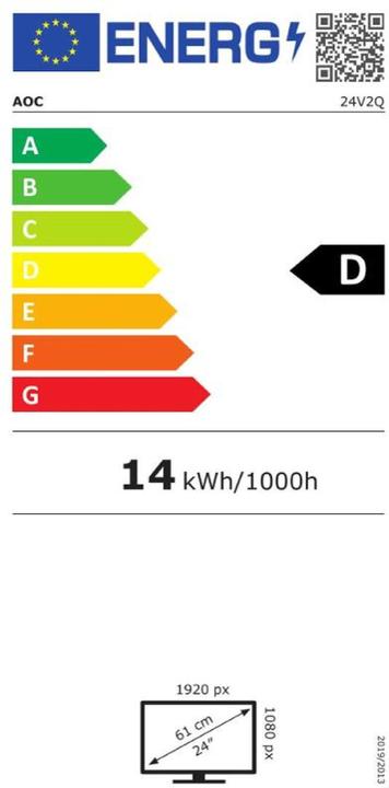 Energy Label AOC 24v2q (1920 x 1080 pixels, 24")