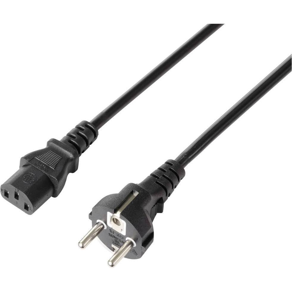 Sygonix SY-5243890 Kaltgeräte Anschlusskabel Schwarz 5.00 m (5 m), Stromkabel