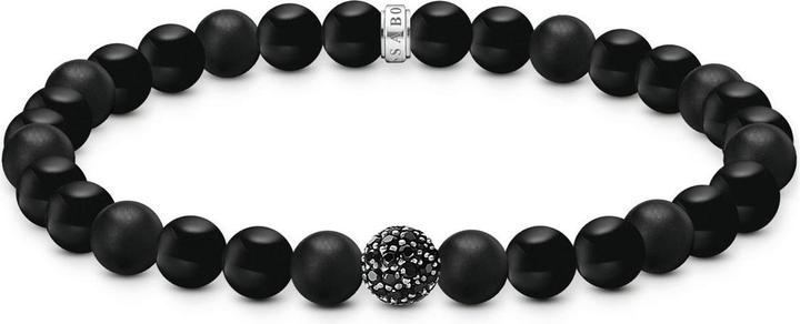 Immagine prodotto Thomas Sabo Bead Armband Obsidian schwarz (19 cm, Argento 925)