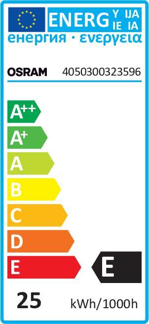 Energie-Label Osram Special Oven T SPC.T26/57 FR 2 (25 W) - 10 Backofenlampen (E14, 140 lm, 10 x)