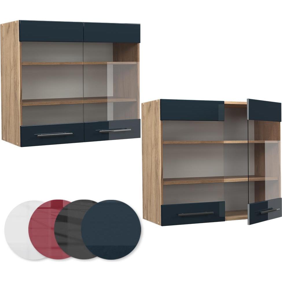 Vicco, Regal, Küchenglasschrank Fame-Line (80 x 34 x 72 cm)