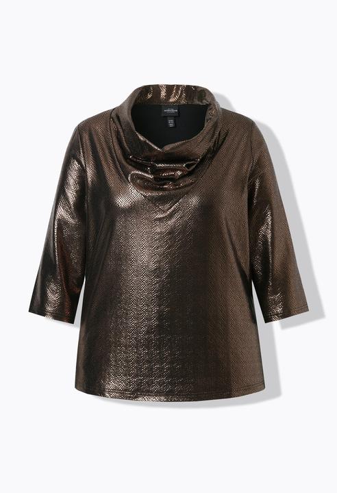 Produktbild Ulla Popken Shirt, Wasserfall-Einsatz, Classic, 3/4-Arm (60)