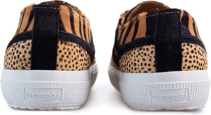 Actual product image Superga Womens/Ladies Cheetah & Zebra Print Cowhide Leather Trainers (35)