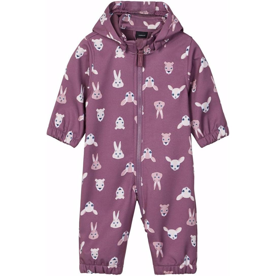 Name it, Jacke, Alfa Bunny Print Softshell-Anzug (62), Violett, 62