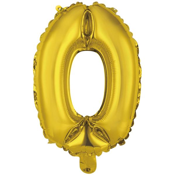 Amscan Folienballon Mini Zahl 0 gold