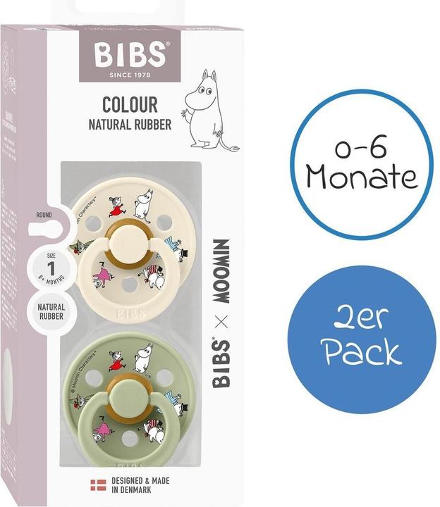 Productafbeelding Bibs - x Moomin Pacifier Colour 2 Pack Friends - Ivory - Size 1 (2x, 0 - 6 Maanden)