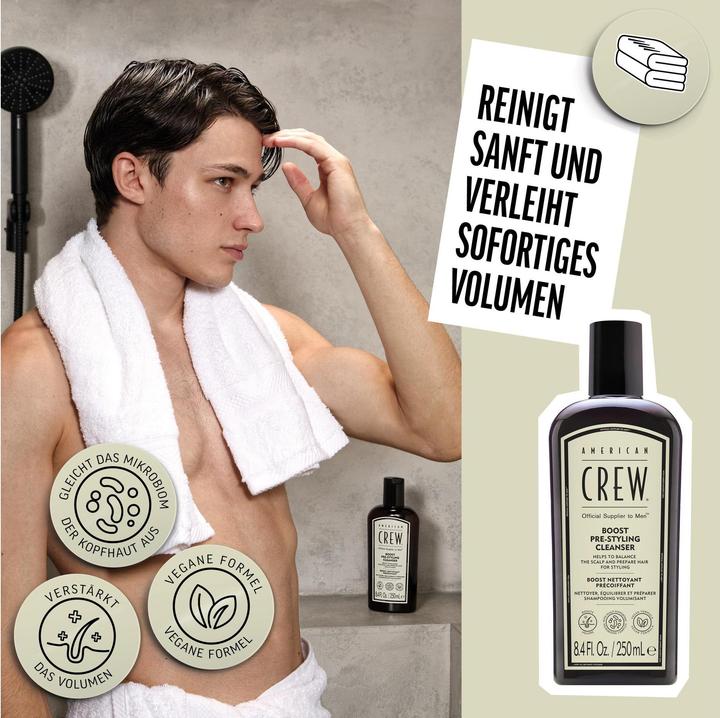 Produktbild American Crew Boost Pre-Styling Cleanser, 250ml (Flüssiges Shampoo, 250 ml)
