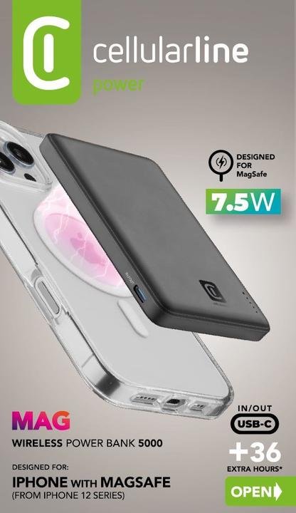 Produktbild Cellularline MagSafe Wireless Power Bank MAG 5000 (5000 mAh, 20 W)